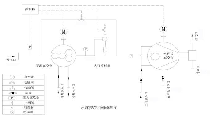 Water ring Roots unit flow chart