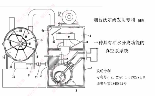 具有油水分離功能的真空泵系統的結構示意圖